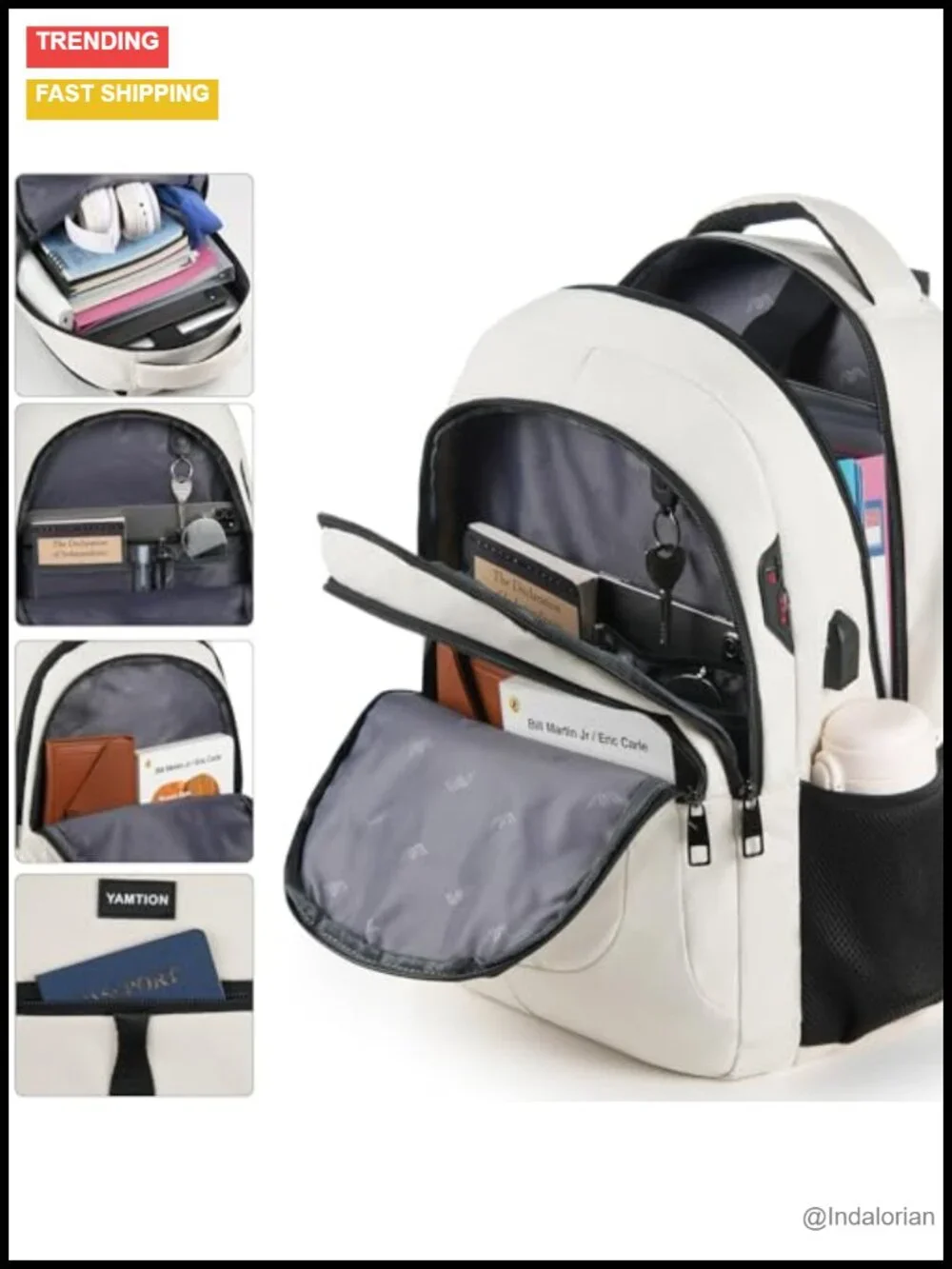 Large Capacity Waterproof Laptop Backpack with USB Port for School